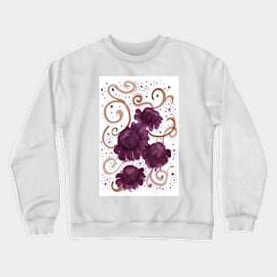 Maroon and Gold Flowers Crewneck Sweatshirt